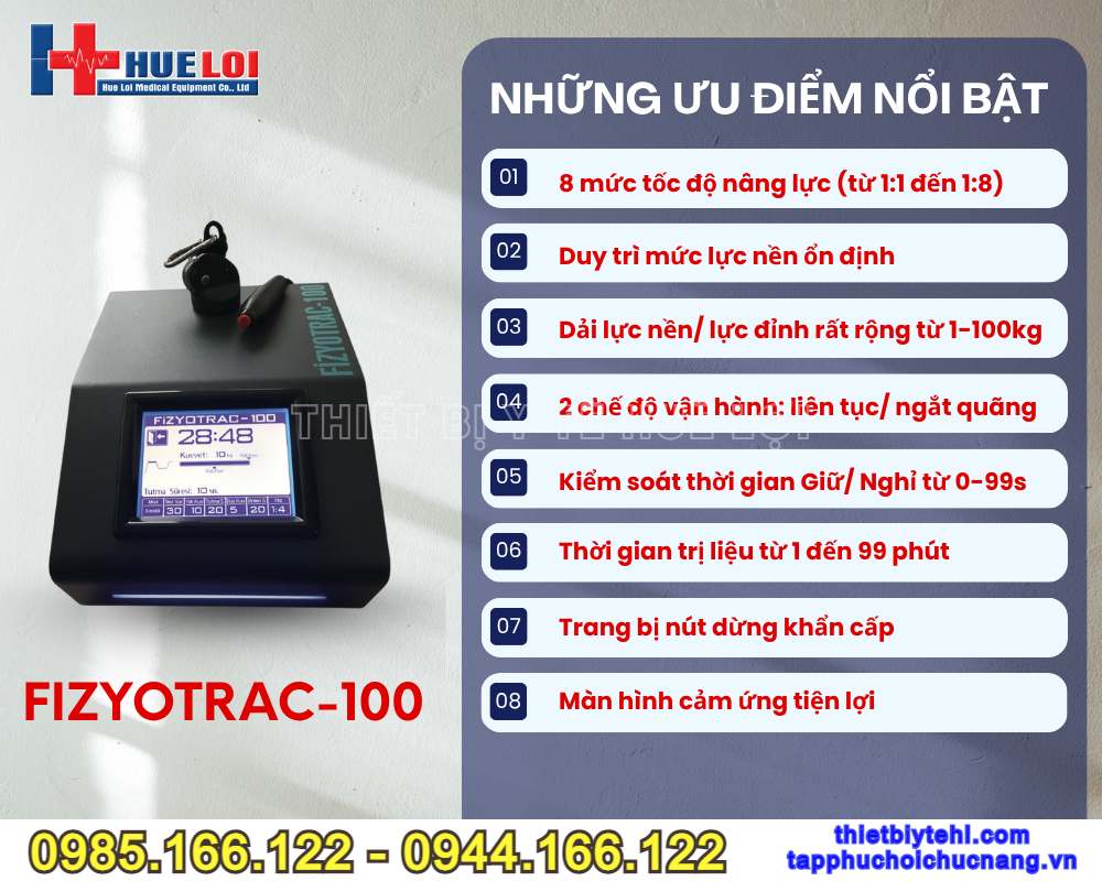 Đầu máy kéo giãn cột sống FIZYOTRAC-100